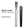 Anti-scald Camping Fire Poker Thickened Carbon Steel Fire Pokers Barbecue Burning Tongs With Leather Cover Outdoor BBQ Tools New