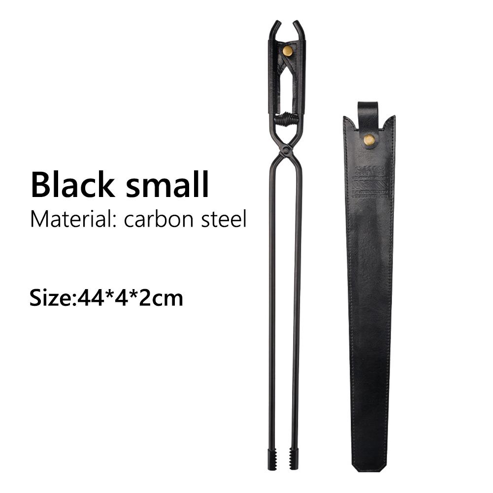 

Anti-scald Camping Fire Poker Thickened Carbon Steel Fire Pokers Barbecue Burning Tongs With Leather Cover Outdoor BBQ Tools New
