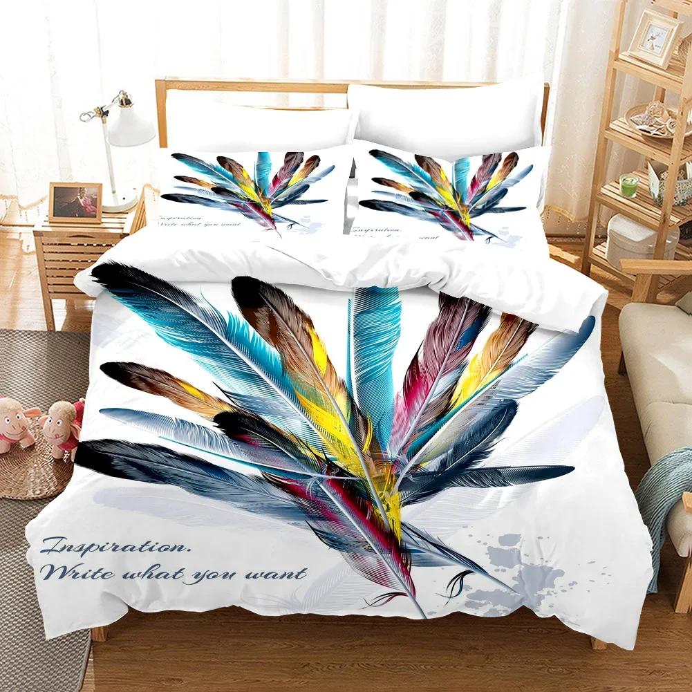 New Feather Soft Duvet Cover Sets for Adult Peoples Western Beding Set High-End Premium Egyptian Coton House De Couete Bedclothes 2/3pcs