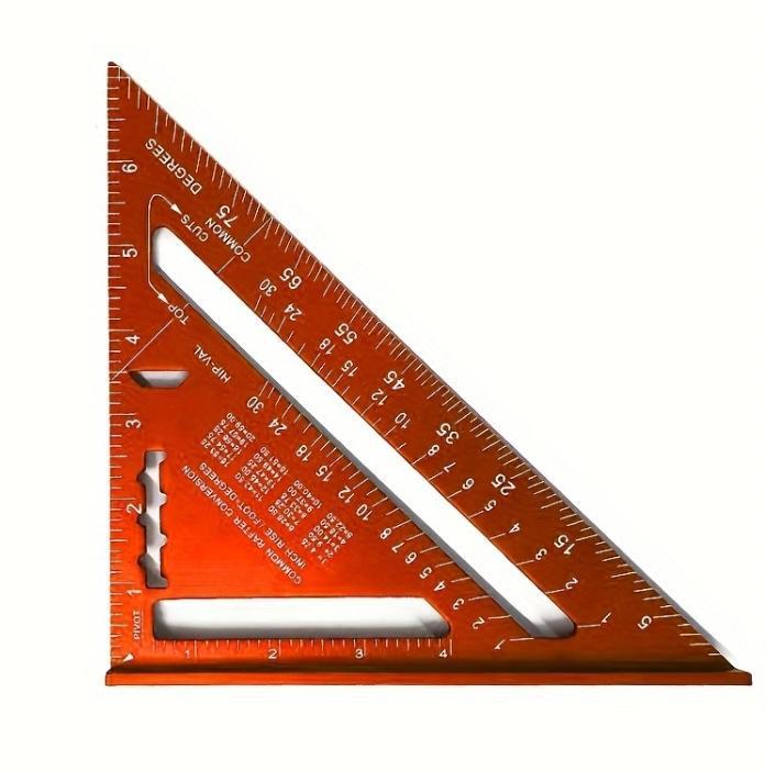 7-inch Aluminum Alloy Precision Triangle Ruler - Metric & Imperial Woodworking Measuring Tool