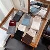 Women's Autumn and Winter Woolen Pile Socks with Fabric Labels, Color-blocking Knitted Long Stockings, Thickened Warm Calf Socks