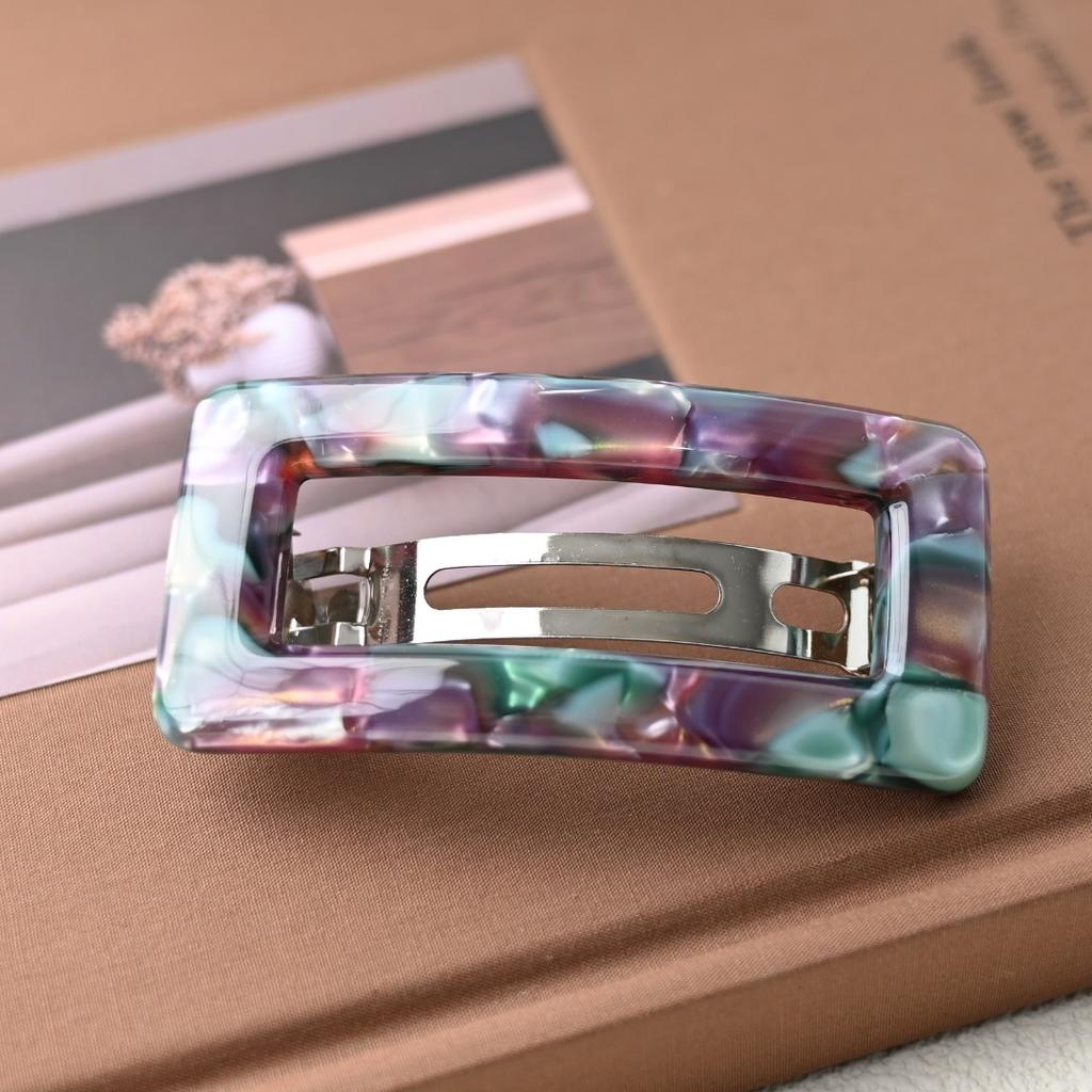 Fashion French Clips Barrettes Acetate Hair Clips for Girls and Women Pony Hair Headwear Rectangle Shaped Hair Accessories