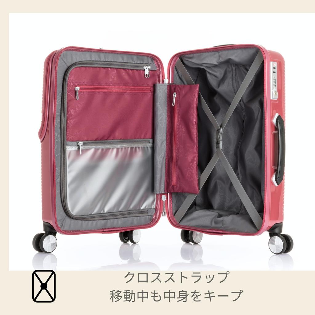Front Open No TSA Warranty Pink [Samsonite] Suitcase, Carry-on Case, Volant, Carry-on, Expandable, Only, Expandable, Lightweight, Lock, 1-3 Nights/4-6