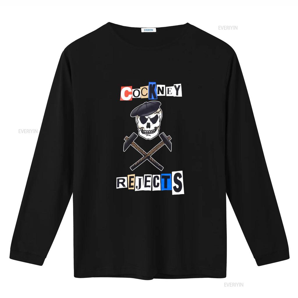 Vintage Cockney Rejects Punk Rock Oi Band T Shirt Skull Beret Crossed Hammers Design vintage Washed Unisex Breathable Slightly