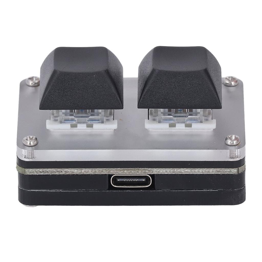 2 Tasten Tastatur Kabelgebunden Mini Smart Programmierbare Kurzbefehlstaste Kopieren Einfügen Ausschneiden USB Tastenfeld mit RGB Hintergrundbeleuchtung