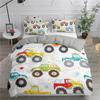 Engineering Vehicle Excavator Duvet Cover Set 2/3 Pcs Boys Girls Twin Queen Size Duvet Cover Pillowcase Bed