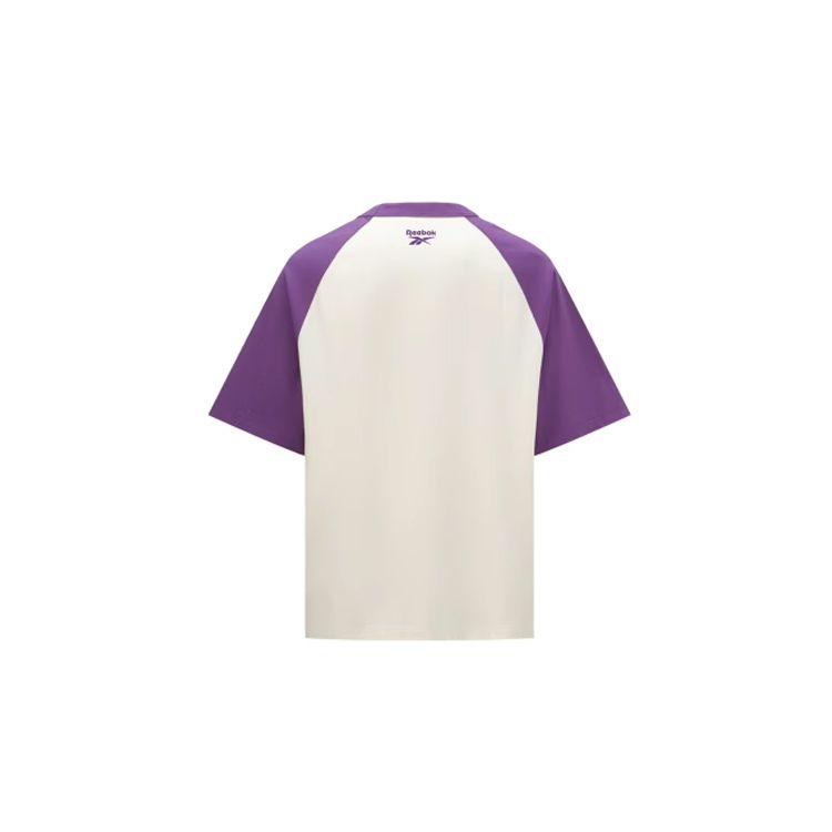 Reebok Футболка с коротким рукавом реглан Color Block, унисекс, топы, фиолетовый 24SRC421UGP2