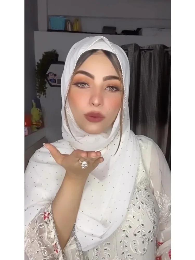 Diamond Chain Chiffon Hijab Scarf Veil Long Shawl Head Scarf Headwraps Hoofddoek Islamic Turban Shawl For Women Muslim Hijabs