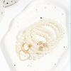 European & American Style Heart Crescent Moon Faux Pearl Layered Bracelet