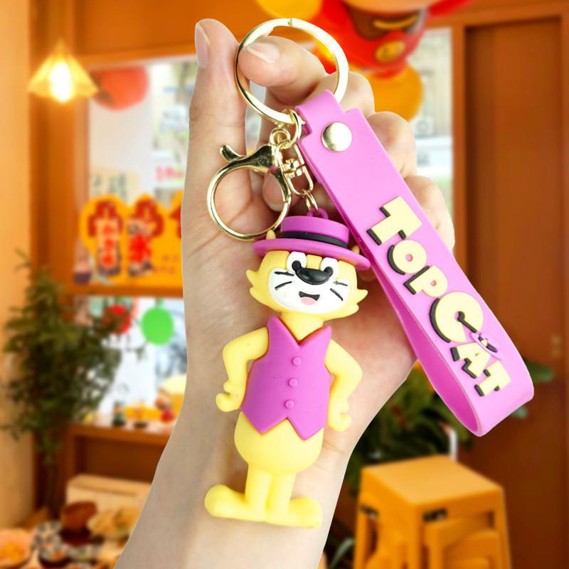 

Standing Cartoon Vibrant Cat Keychain Rubber Figurine Pendant Accessory For Stylish Bags Cars And Cat Arms