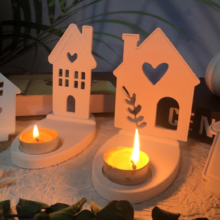 Silicone Mould House Candlestick Resins Molds Love House Candle Holder Mould