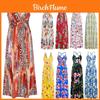 Elegante Vestido Largo Maxi Boho para Mujer con Estampados Florales para Fiestas de Verano y Eventos en la Playa