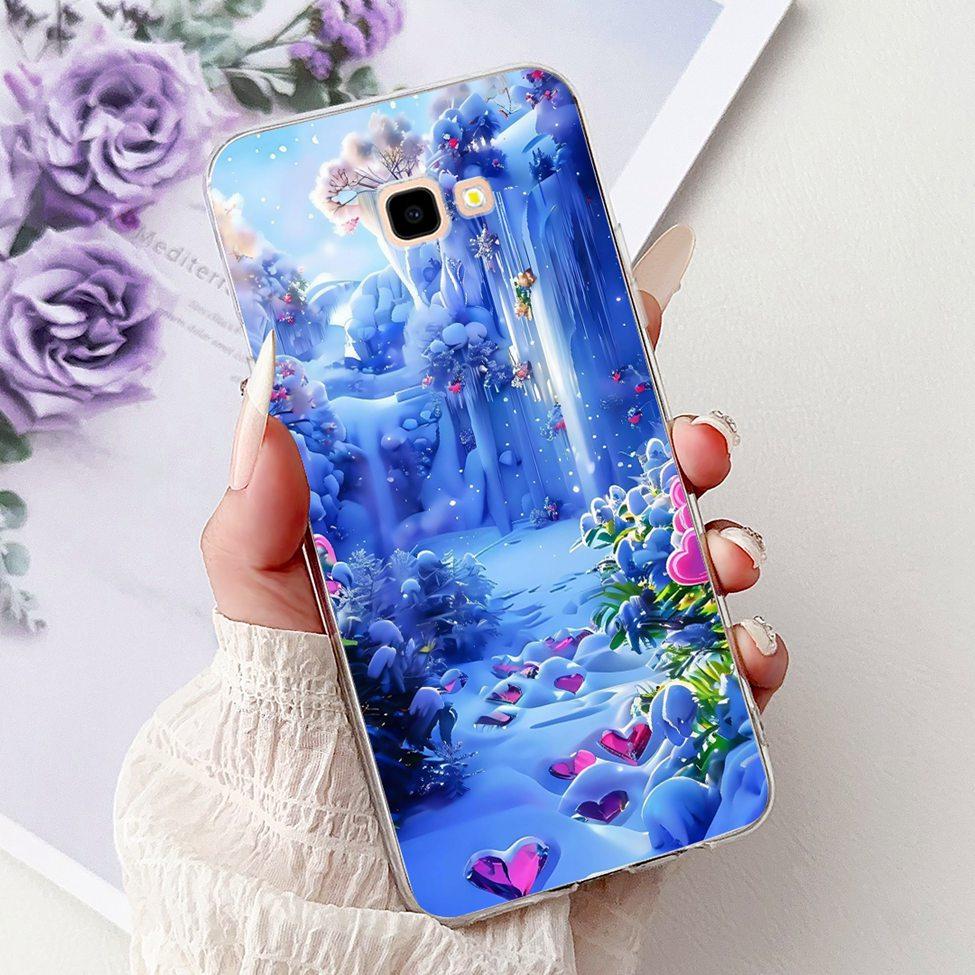 For Samsung J4 Plus Case Clear Cute Fashion Flowers Cool Painted Back Cover For Samsung Galaxy J4+ Phone Case SM-J415F SM-J415G