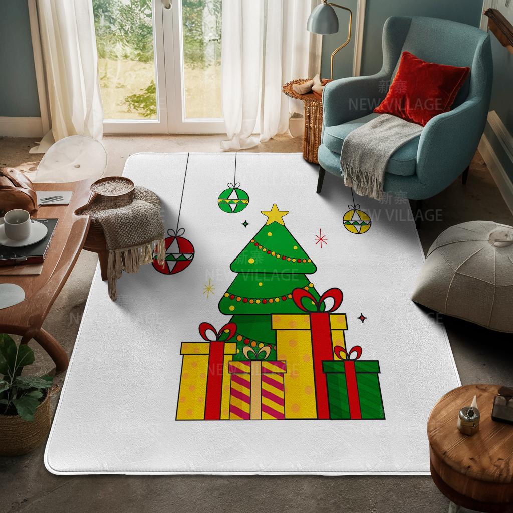 House Entrance Carpet Home Door Mat Living Room Bath Foot Bathroom Non-slip Water Absorption Rugs Bath Merry Christmas Winter