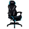 Gaming Chair with Lumbar Support, Ergonomic Office Chair with Adjustable Height In Black and Blue Fabric, 65x65x119-129cm