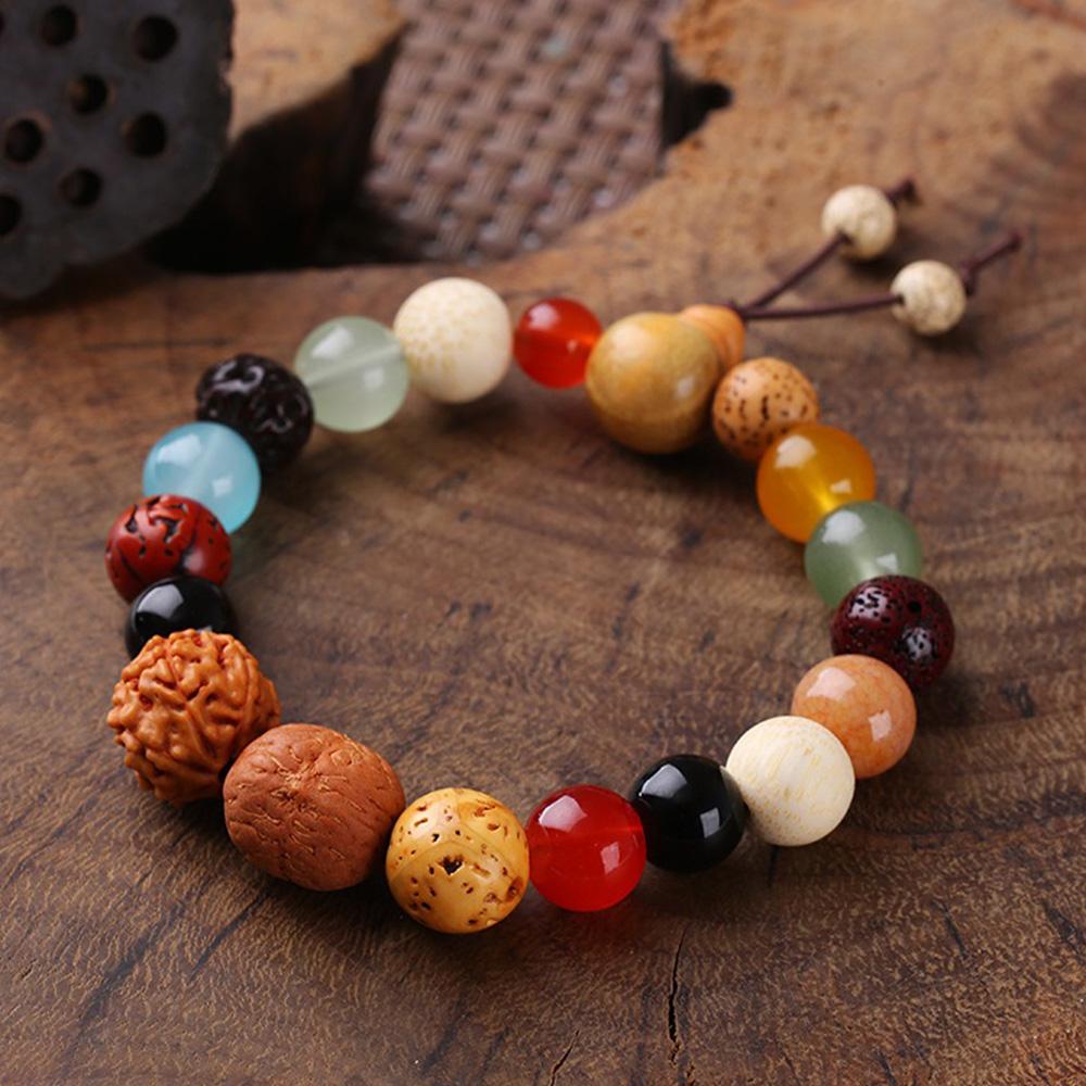 

Браслет из 18 косточек Бодхи в китайском стиле, буддийская молитва, из бусин, на удачу, для перемен, модная бижутерия, подарок для пары Type 2