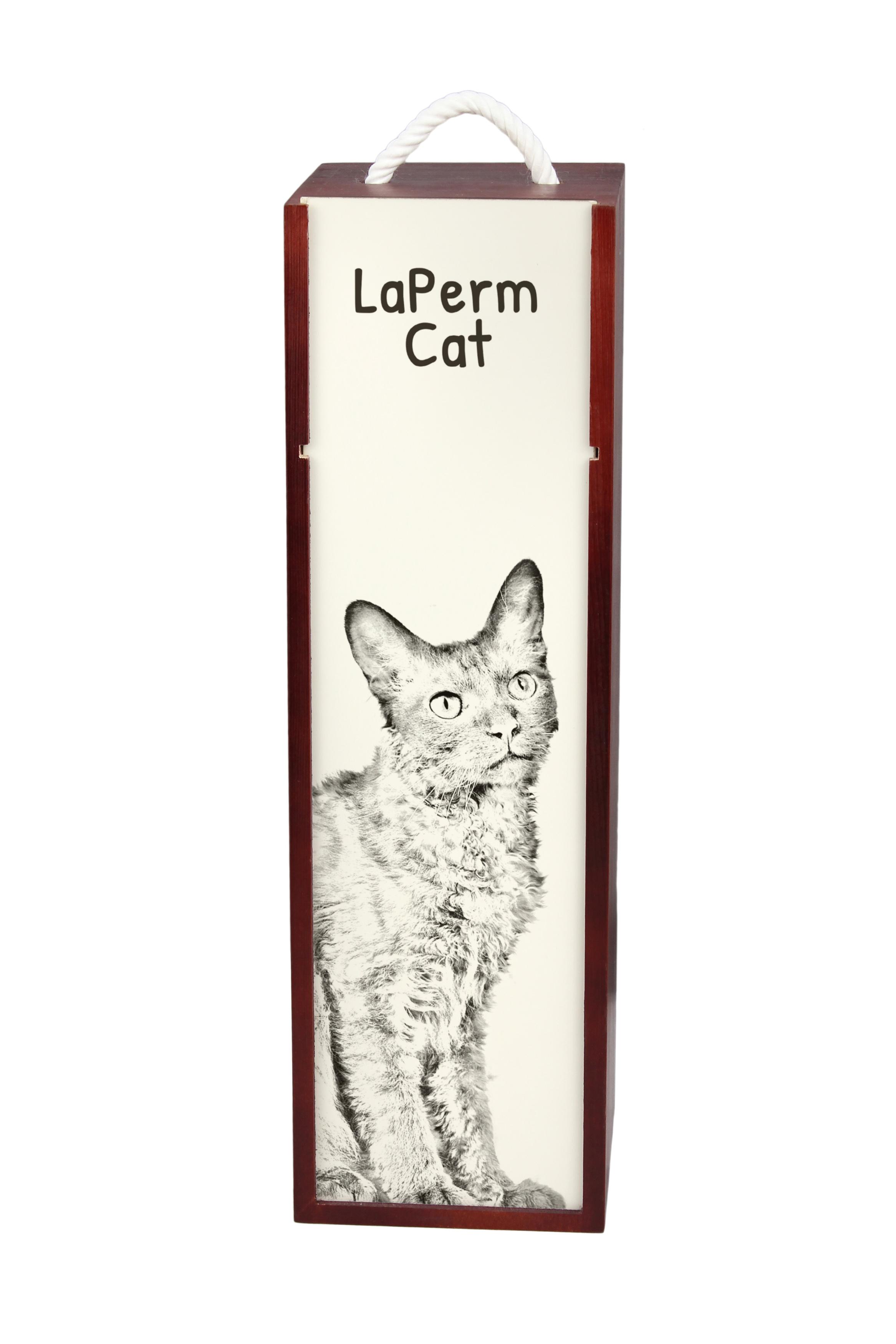 

Laperm - wine box with a cat, alcohol box with graphics, personalized gift box from the Art-Dog brand
