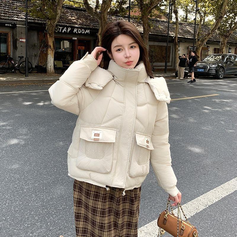 Short hooded fashion and versatile down padded jacket women's winter 2025 new student bread cotton jacket