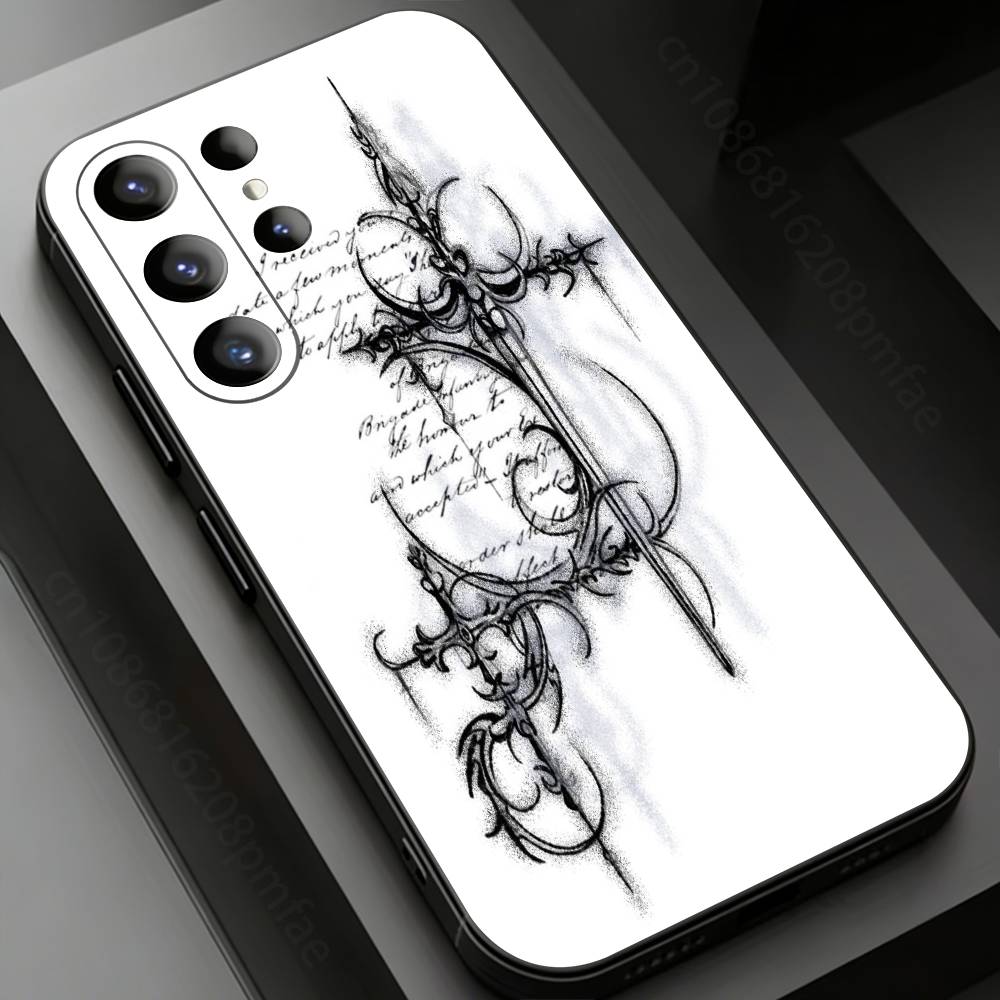 Gothic Cross Phone Case for Samsung Galaxy S24,25,26,23 22,21,S20 Plus Ultra FE Soft Fundas Cases