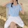 Zomer Korte Mouw T-shirts Koreaanse Losse Basic Dameskleding Modieuze Letter Borduurwerk Hotsweet Casual Ronde Hals Pullovers