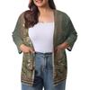 Women's Fall And Winter Fashion Casual Soild 3/4 Sleeve Mid-Length Cardigan Jacket