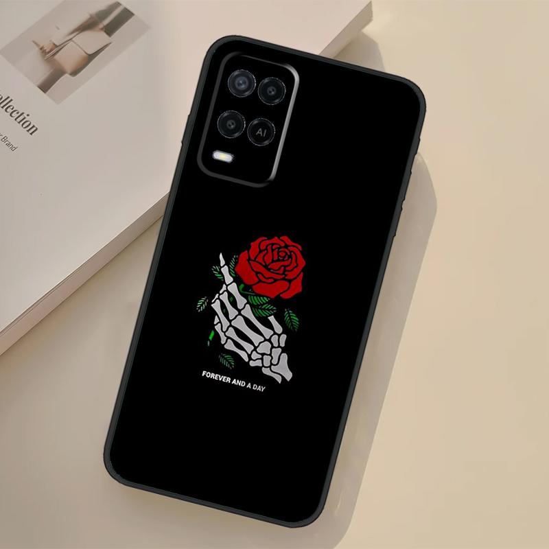 

Skeleton Hand Rose Gothic Case For Oppo A76 A96 A16 A17 A18 A60 A80 A40 A38 A58 A78 A98 A94 A74 A54 A15 A57 A77 A5 Pro OPPO A77 5G
