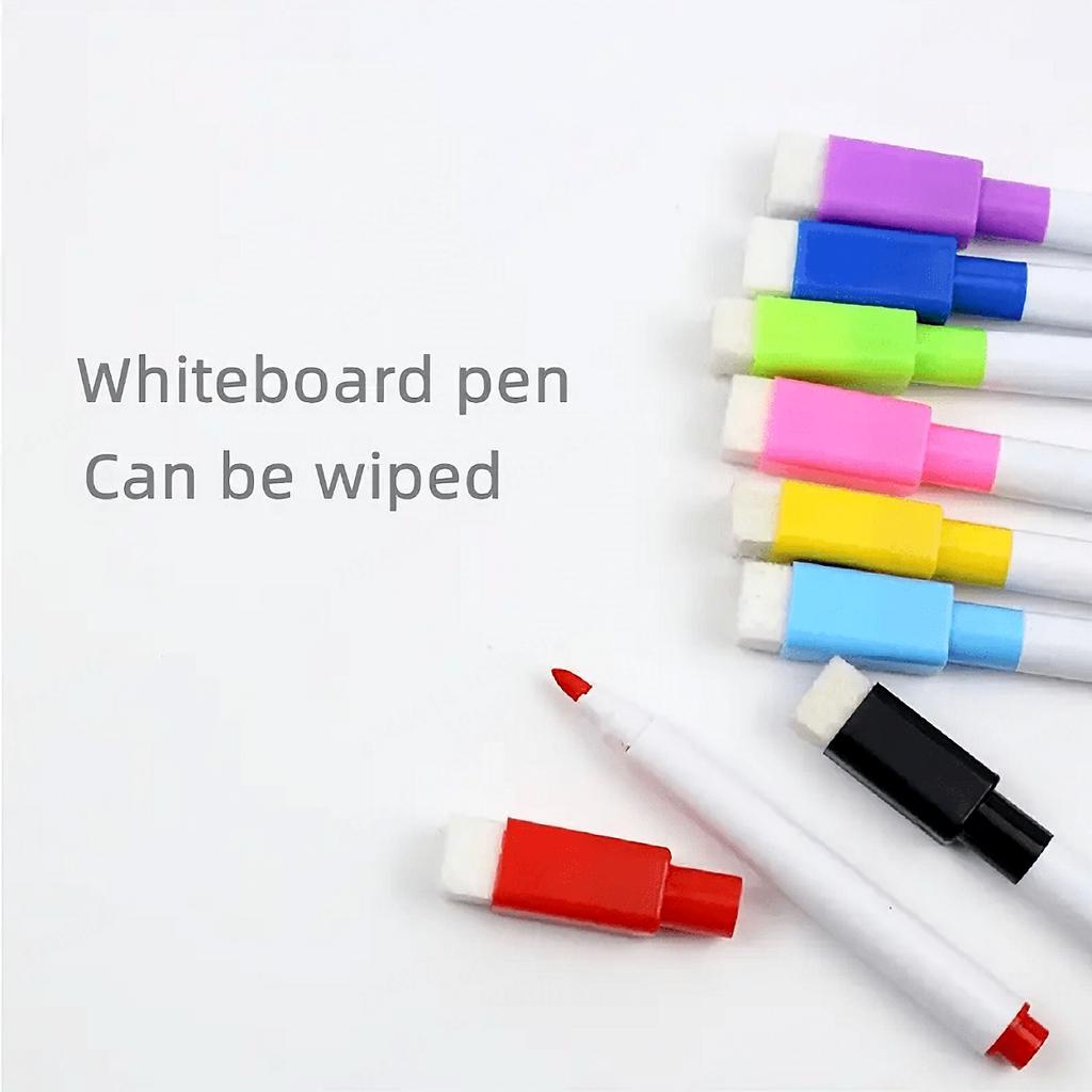 8 Colors Dry Erase Pen Set with Magnetic Markers for Office Whiteboard Calendar & Refrigerator Multicolor Writing Tools
