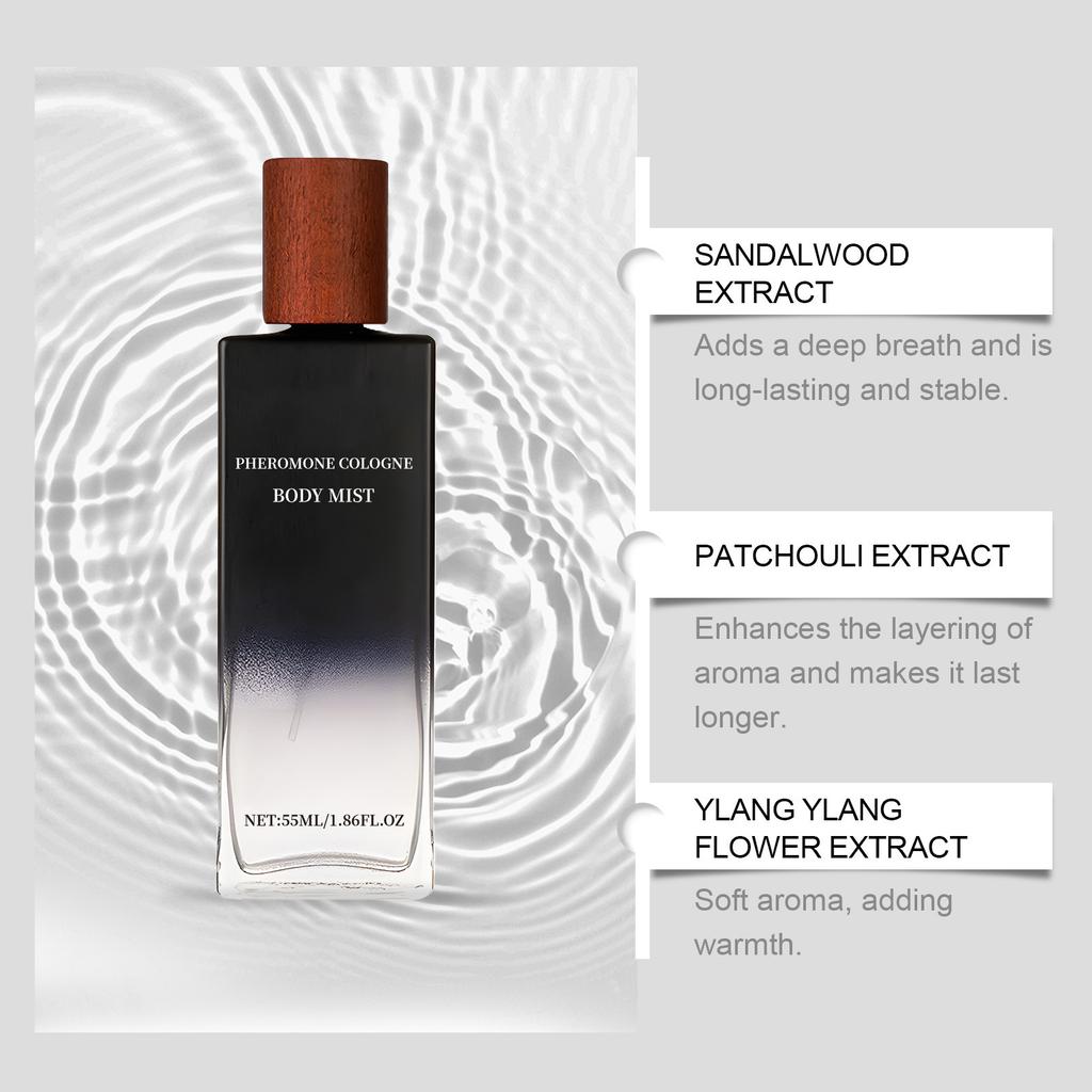 Pheromone Cologne Body Mist,Men's Perfume,Pheromone Perfume,Unique Aroma Molecules,attraction,55ml