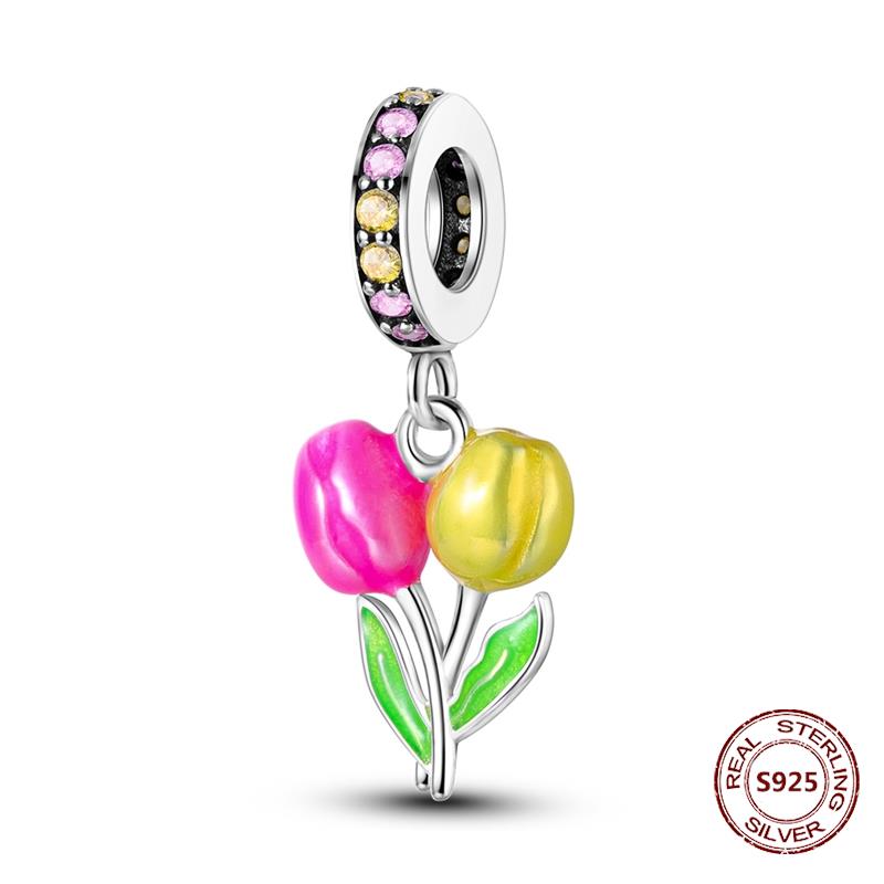 Chameleon Luminous Firefly Charm Fit  S925 Original Bracelets Butterfly S925 Silver Beads For DIY Jewelry Birthday Gift