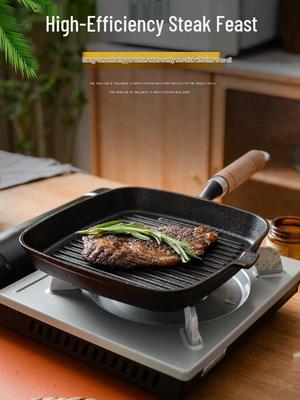 Non-Stick Cast Iron Steak & Fish Pan with Anti-Scald Handle