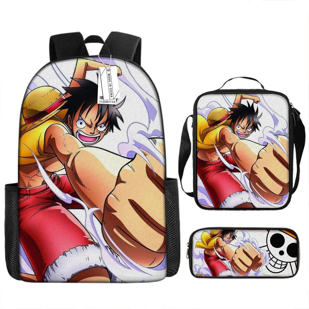 ONE PIECE Student School Bag Luffy Cartoon School Bag Boys Pencil Bag Voyage King Explosion