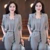 Women's  Summer Slim Fit Three-Piece Suit: Professional, Stylish, Harem Pants.