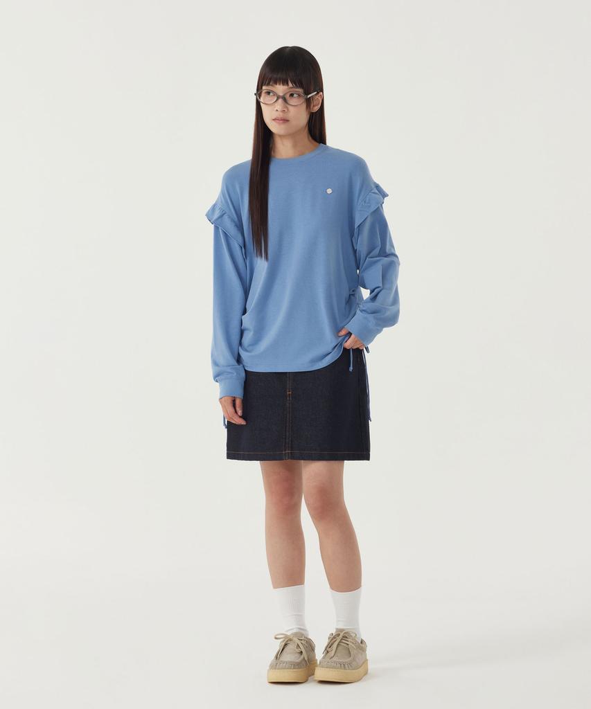 COVERNAT WOMAN Shirred Sweatshirt Dusty Blue