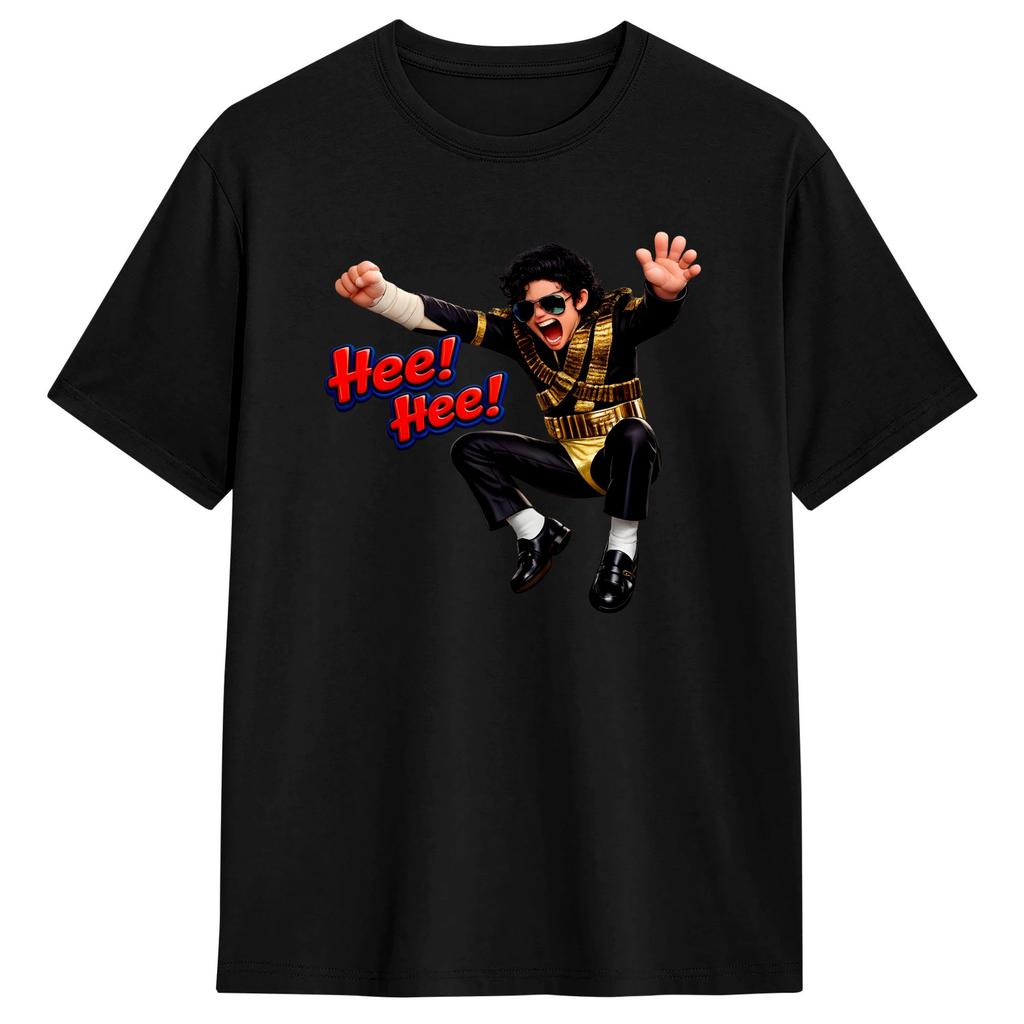 MJ Hee Hee Lustiges Cartoon MMichael JJackson T-Shirt Strand Vintage T-Shirts Baumwolle Hip Hop T-Shirt Für Unisex Maßgeschneiderte Kleidung