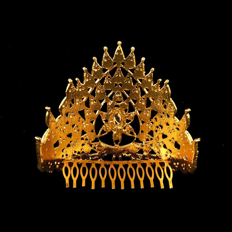 Accessori Pettine per Capelli Stile Etnico con Corona di Pietre Preziose Colorate Gioielli Thailandesi