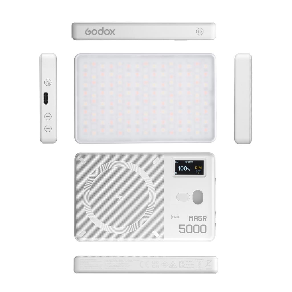 Godox MA5R Magnetic Charging RGB Video Light Pocket LED Fill Light for Phone Photography Light