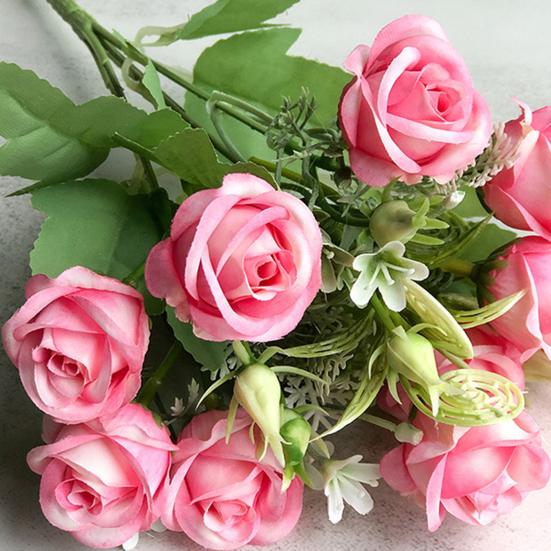 Artificial Flower Nice-looking Weather-resistant Exquisite Modern Simple Artificial Rain Rose for Lover