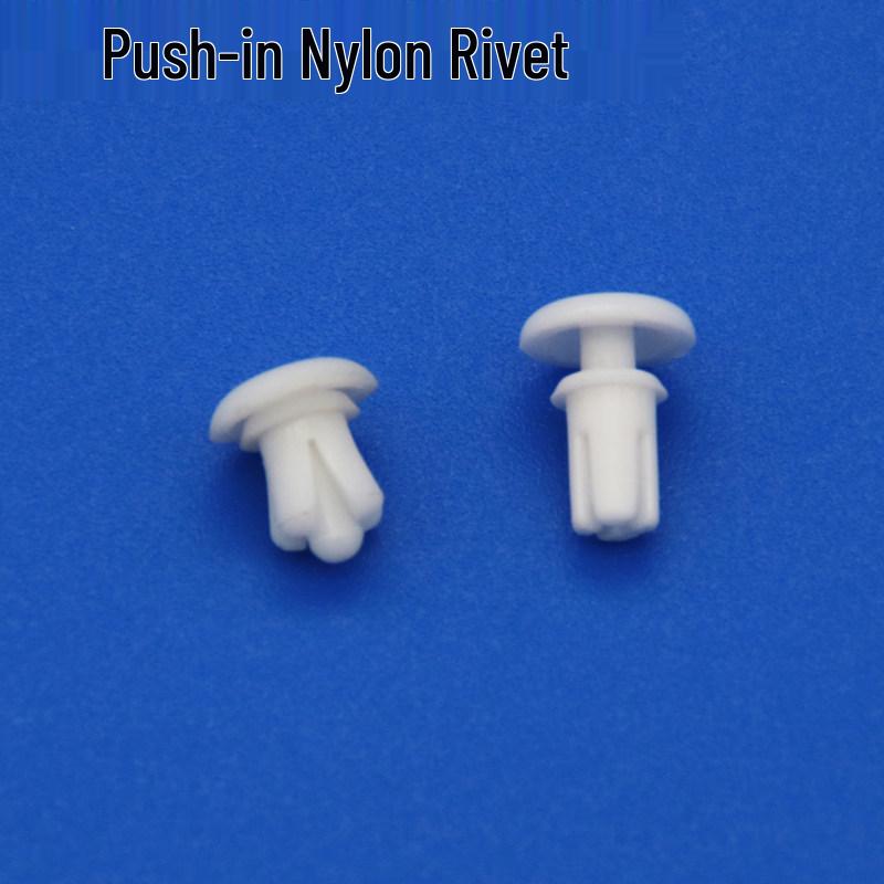 White Nylon R Type Press-in Plastic Male-Female Board Rivet R3100 (White, 1000 pcs)