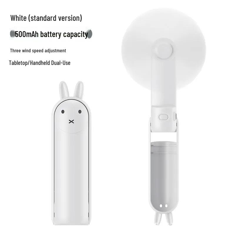 USB Rechargeable Portable Mini Folding Fan for Students & Outdoor Use 3-Speed + Foldable