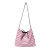 Casual large-capacity striped bag women's new summer commuter versatile messenger bag shoulder tote bag