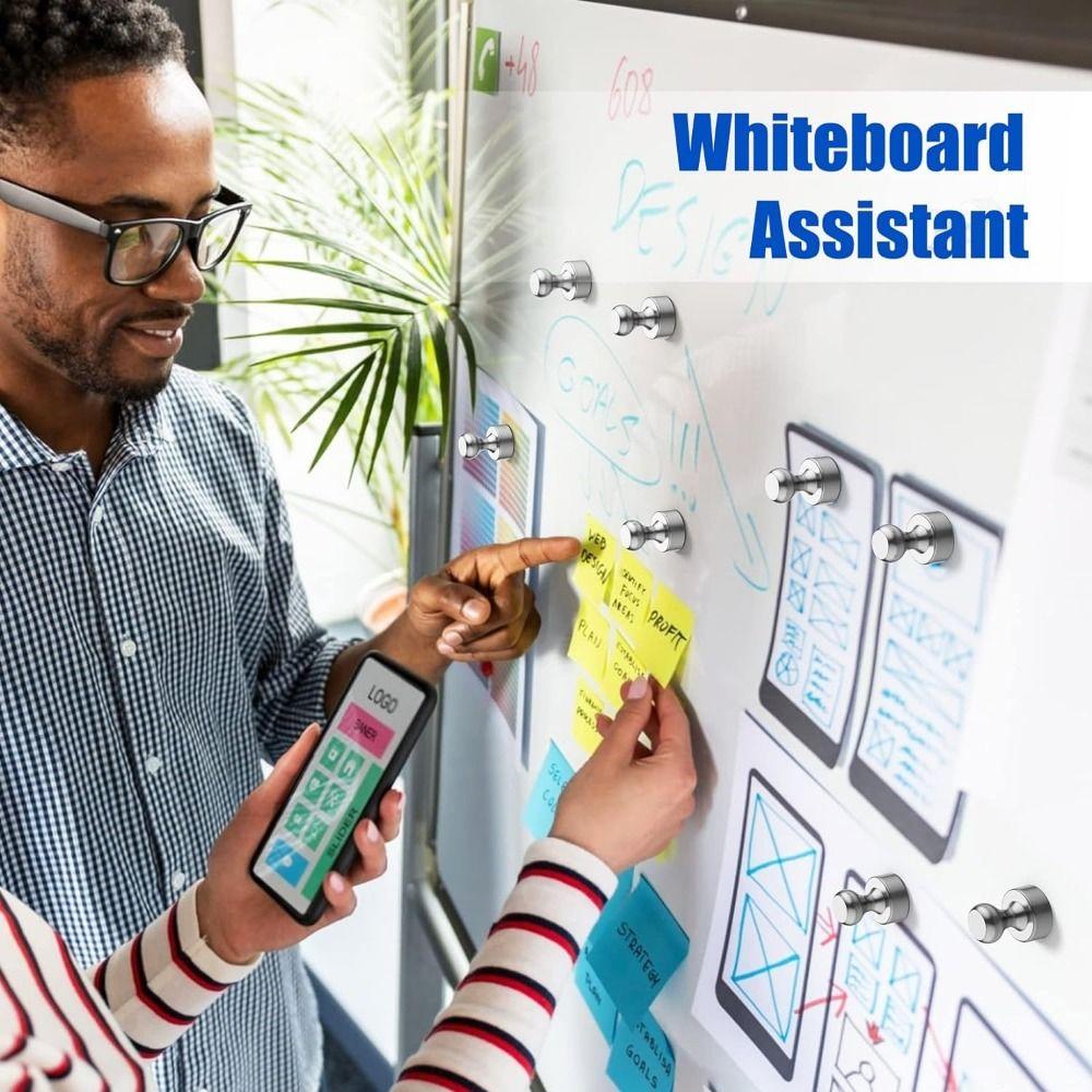 10Pcs Durable Magnetic Push Pins Sturdy Sucker Thumbtack Multiuse Small Neodymium Magnets  Office