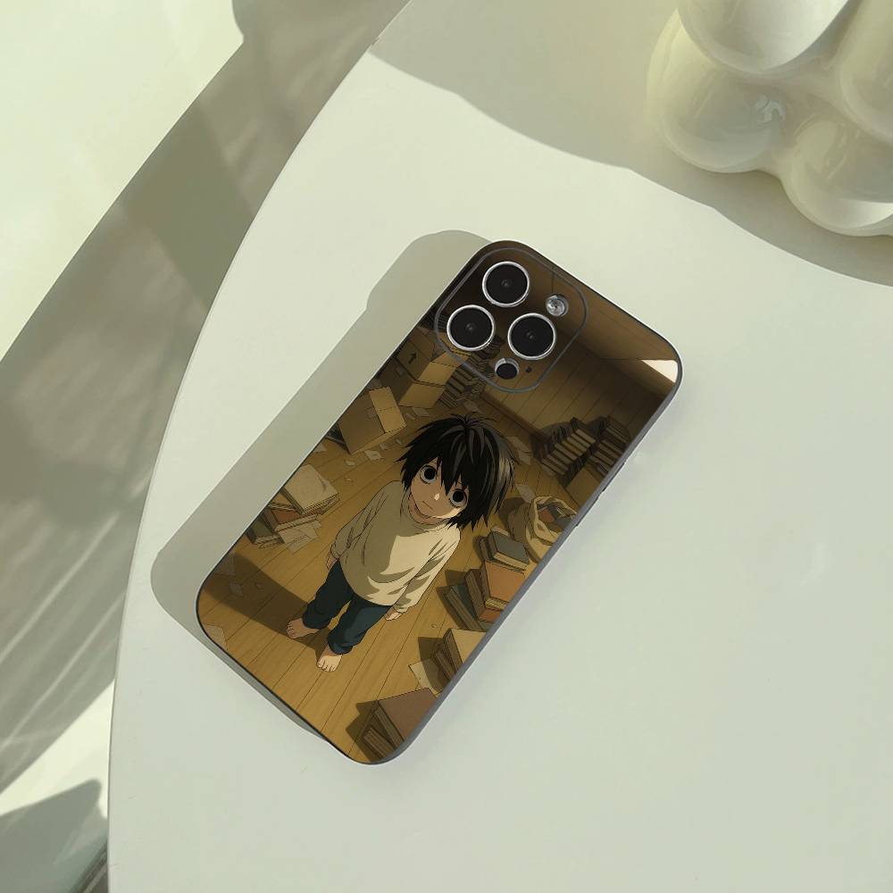 D-Death -Note Light Yagami -L Phone Case For iPhone 17,16,15,14,13,12,11 Pro Max, Lightweight and practical Soft Black Cover iPhone15plus