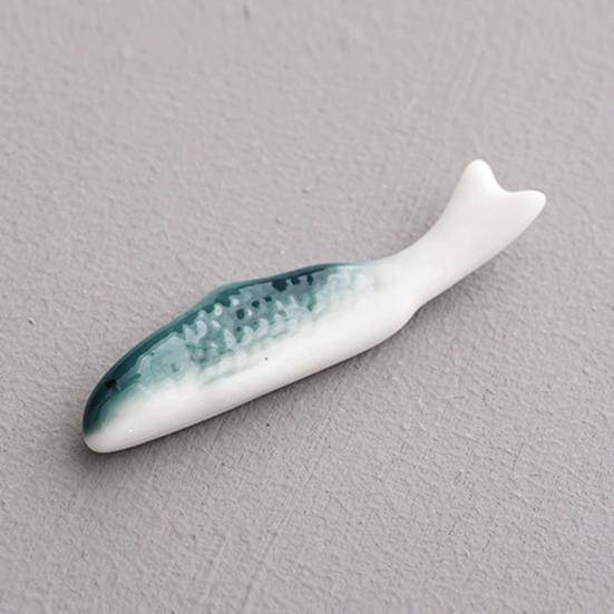 Chopstick Rest Ceramic Fish Shape Chopstick Holders Cute Spoon Fork Knife Rack for Home Kitchen Table Decoration