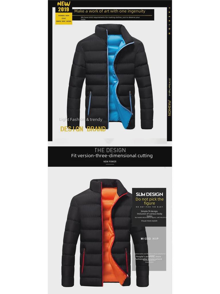 Men's Winter Stand Collar Down Cotton Running Jacket 2023