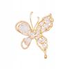 Plated Asymmetric Butterfly Brooch With Cubic Zirconia Decoration Pinets