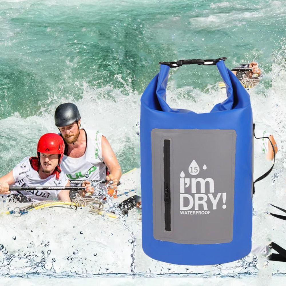 10/15L Waterproof Dry Bag Large-Capacity Beach Backpack Swimming Bucket Bag Swimming Pool