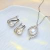 Fashion Leaves Leaf Necklace Earings Freshwater Pearl Jewelry Sets For Women Freshwater Pearl Necklace Pearl Earrings