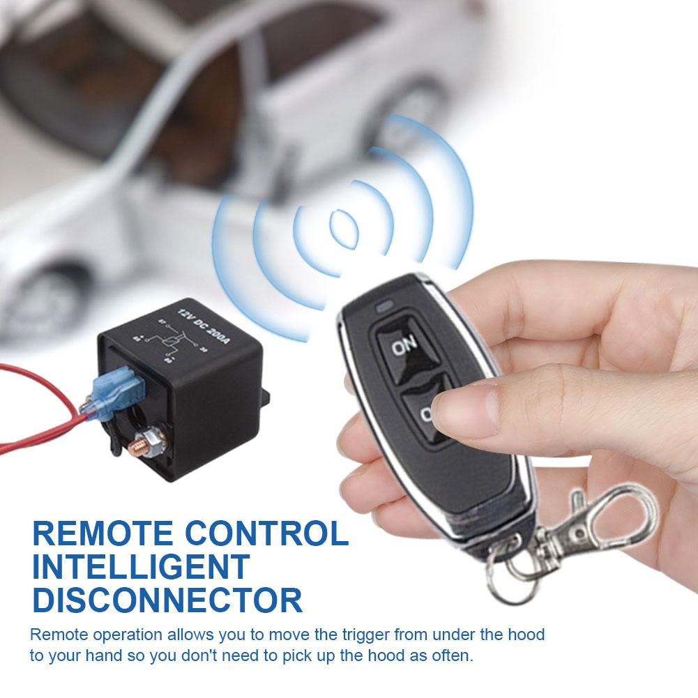 12V 200A Wireless Battery Switch Relay Integrated Remote Control Disconnect Anti-leakage Intelligent Disconnector with Key
