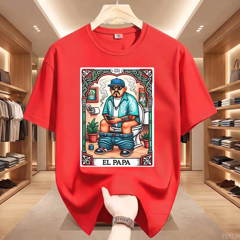 El Papa Latino Tarot Card Spanish Doing Dad Tshirts Fathers Day Tshirt Breathable Clothes Fashion Soft Fabric Unisexswear Tops