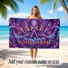 Octopus Sea Life Theme Soft Beach Towel Personalized Custom Name Text Towel Portable for Beach Pool Travel